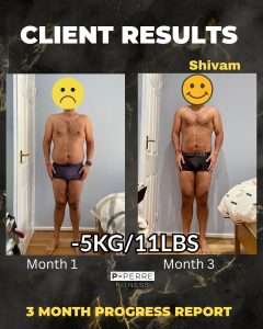 A client of P-Perre fitness coaching,body trasnformation, losing 5-15kg.