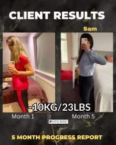 A client of P-Perre fitness coaching,body trasnformation, losing 5-15kg.