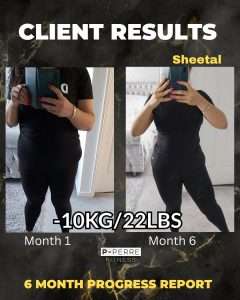 A client of P-Perre fitness coaching,body trasnformation, losing 5-15kg.