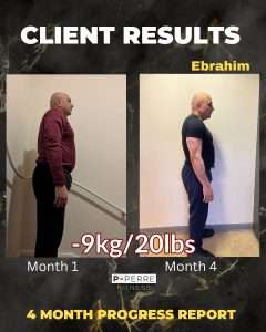 A client of P-Perre fitness coaching,body trasnformation, losing 5-15kg.